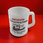 Vtg Federal Coffee Mug Advertisement Truck & Towing Company Milk Glass