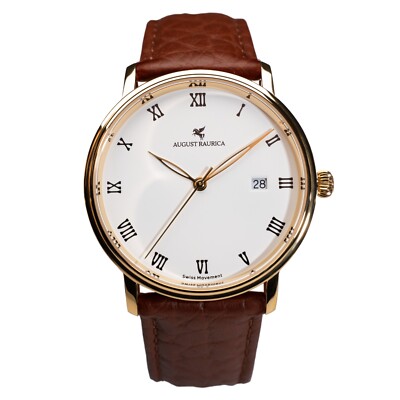 Vintage Men's Quartz Watch-Slim 40mm Dial, Leather Strap, Swedish Classic Style