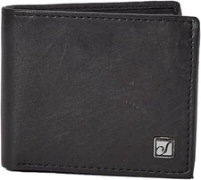 Stone Mountain RFID Traveler Full Grain Leather Wallet - Black