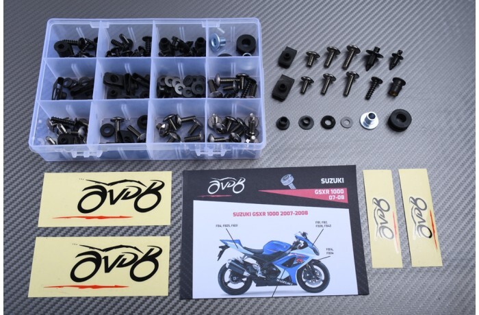 Kit carénage titane Suzuki GSXR 1000 2007-2008 visserie premium