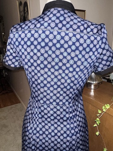 Jason Wu Dress Bicycle Wheel Print Fit & Flare Size 4/6 Small Navy Blue NWOT - 第 6/13 張圖片
