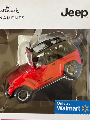 2024 Hallmark 1992 roter Jeep Wrangler Weihnachtsschmuck nur Walmart NEU + BOX - Bild 3 von 6