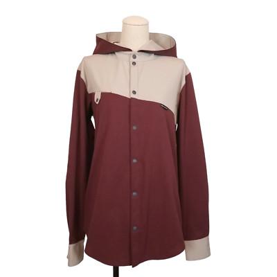 Deso Osma Unisex Shirt Jacket Burgundy Gray Sz Small