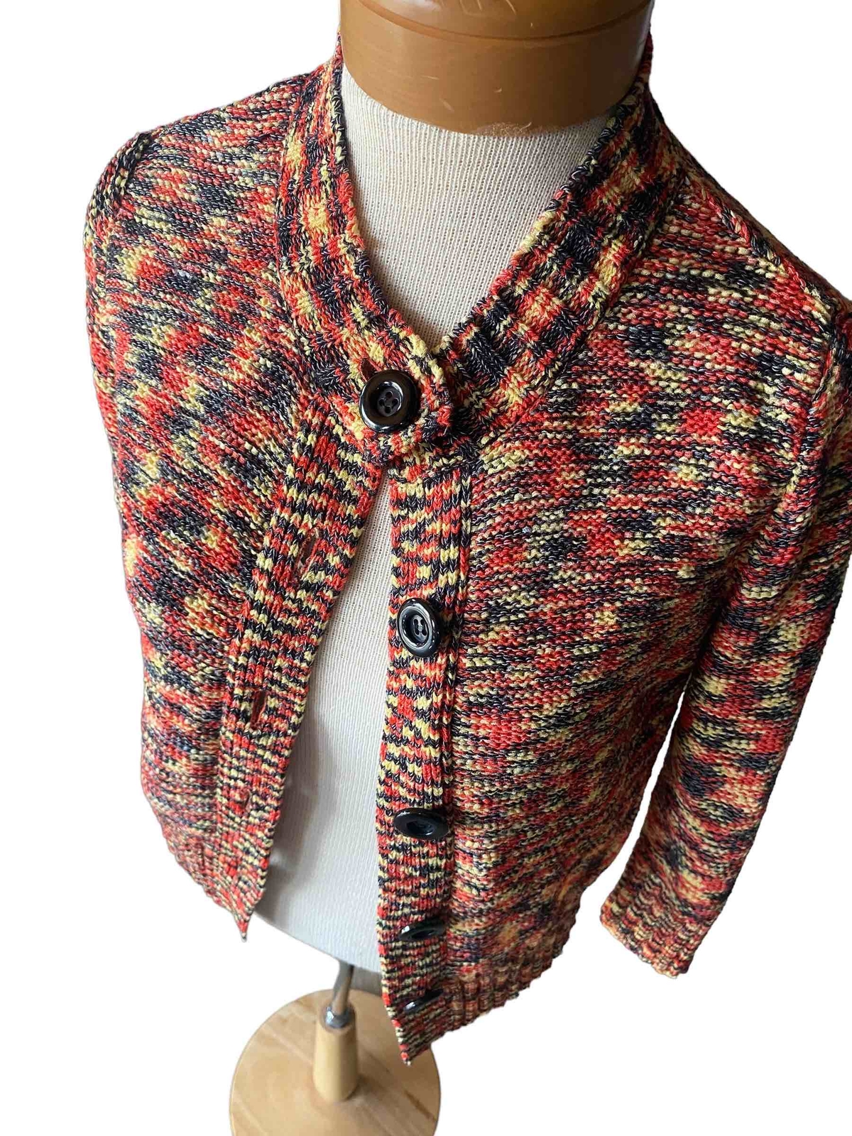 Evan Picone multicolor sweater button cardigan si… - image 3