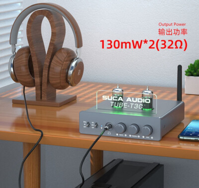 TUBE-T3C Audio Amplifier Bluetooth 5.1 Treble & Bass 2.1 Digital HiFi Power Amp-