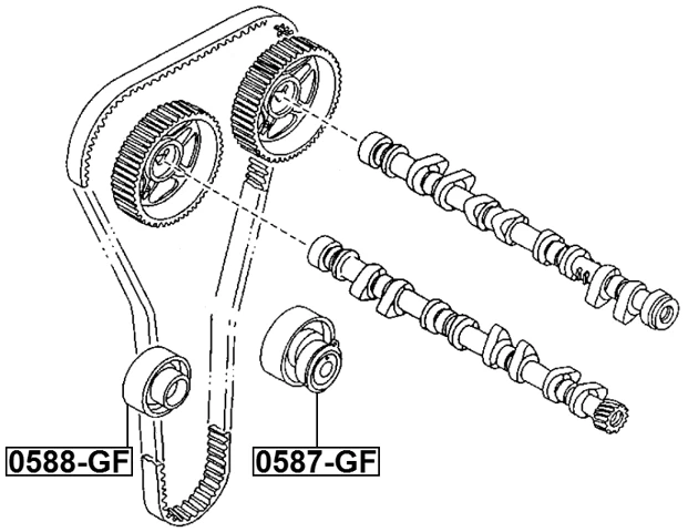 Tensor correa de distribución Febest 0587-GF OEM 4132488 Foto 2 de 3