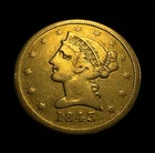 1843-D US $5 Liberty Head Gold Coin - Key Date Dahlonega 90% Gold VG/F Details