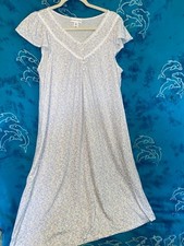 Miss Elaine Cotton Blend Romantic Purple Pink Paisley Long Nightgown Gown M