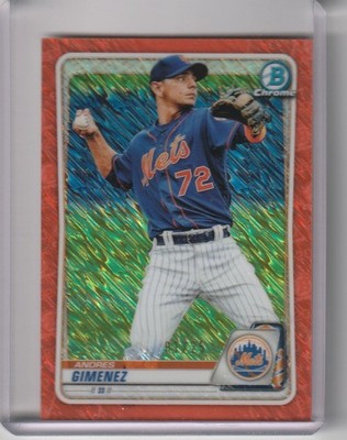 2020 BOWMAN CHROME #BCP186 ANDRES GIMENEZ ROOKIE ORANGE REFRACTOR MTS 1/25 2286