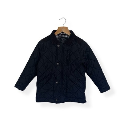 Next schwarze plissierte wattierte Jacke mit durchgehendem Reißverschluss Mantel Alter 4-5 Jahre Unisex