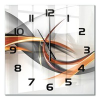 Glasuhr Design-Wanduhr Aus Glas Wellenabstraktion Schwarze Zeiger 60X60 Cm