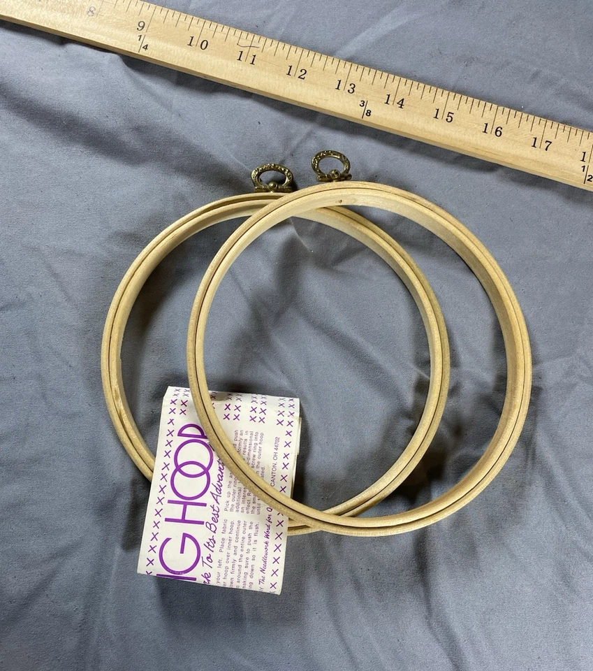 LOT of 3 VTG NOS USA GIBBS Framing Hoop Wood Displays Embroidery - Image 4 of 4