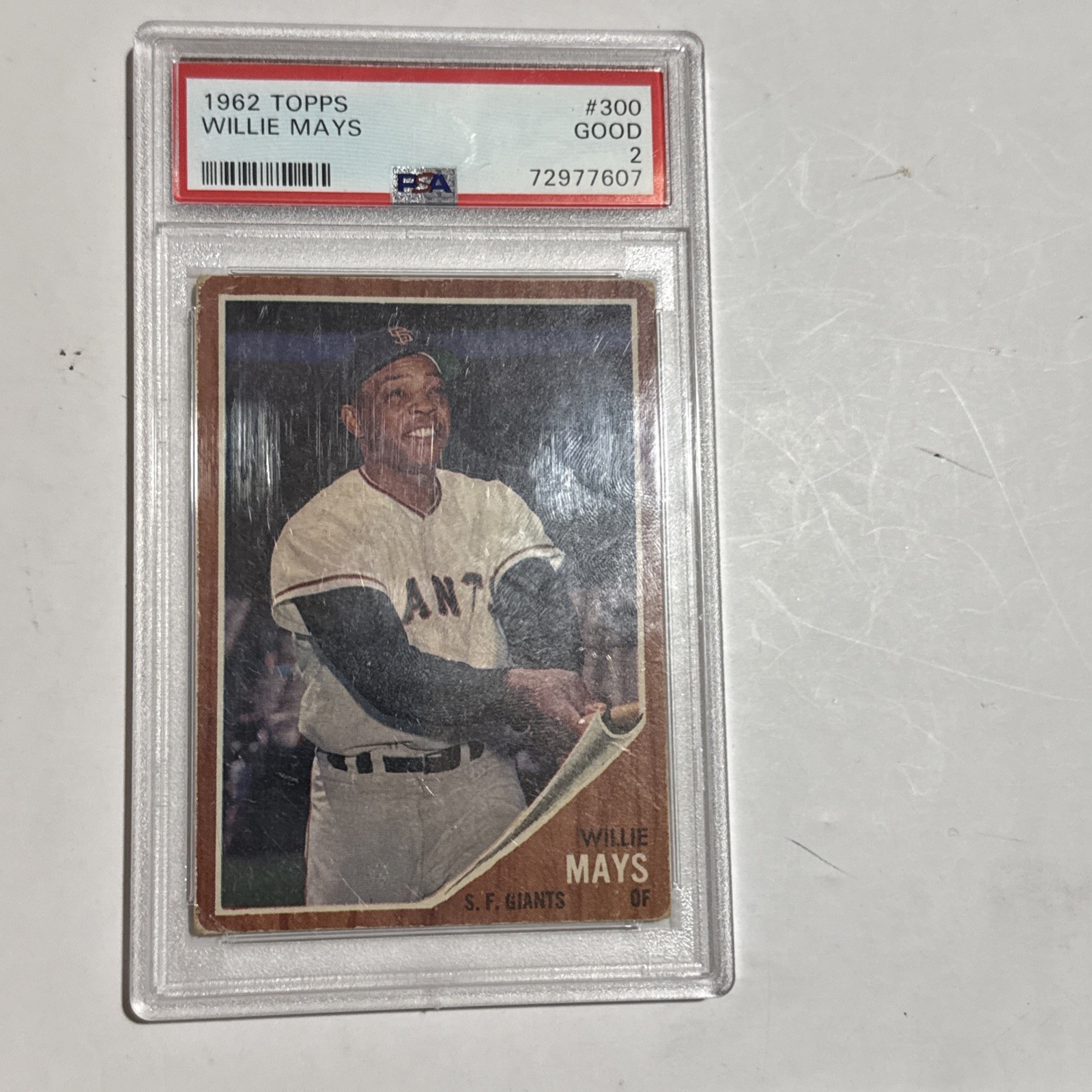 1962 Topps WILLIE MAYS Baseball Card #300 PSA 2 Good Newly Graded