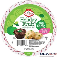 Green Candied Cherries Vegan Fat Free Gluten Free Baking Ingredient 1 lb Chips