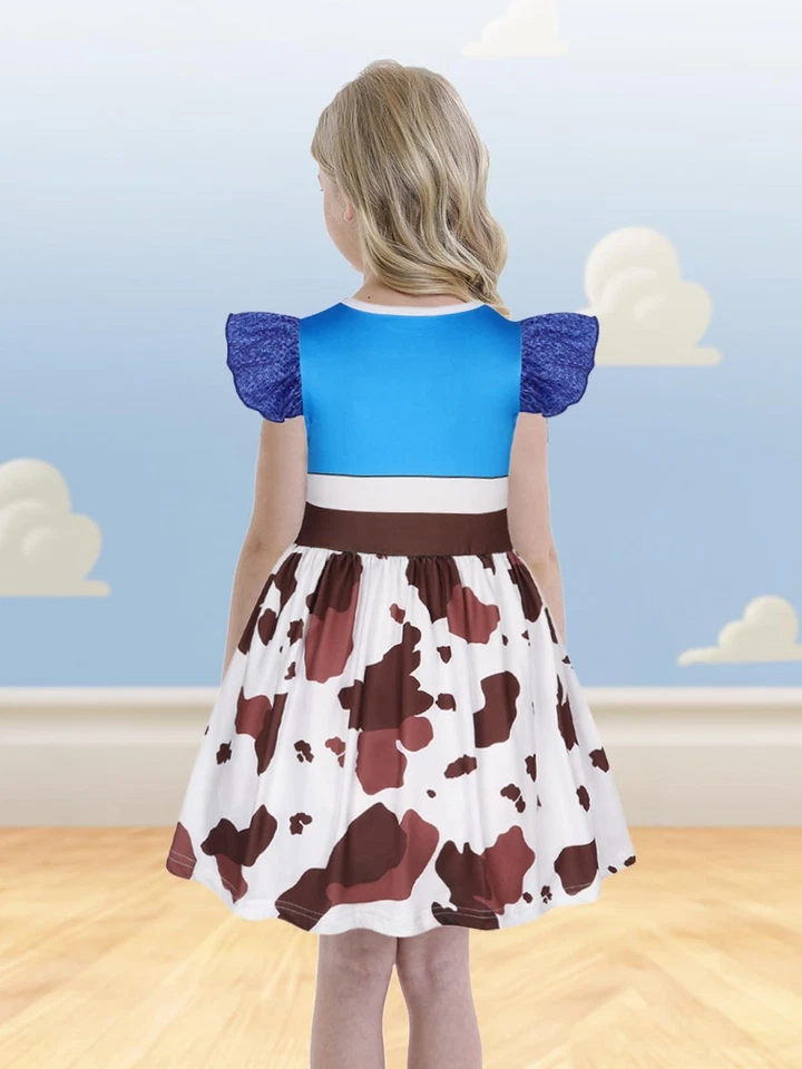 Vestido fantasia de vaqueira infantil para Halloween, aniversário, festa - 2-3T - Imagem 3 de 4