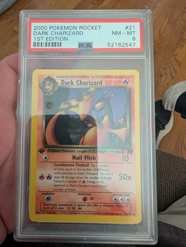 Pokémon Dark Charizard TCG 21/82 Non-Holo Rare 1st Edition PSA 8