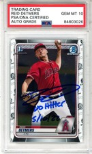 2020 Bowman Chrome Draft Reid Detmers 1st PSA Authentic AU 10 Gem Mint Inscribed