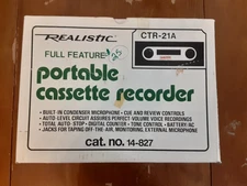 VINTAGE Realistic Portable Cassette recorder CTR-21A No.14-827 WORKS!