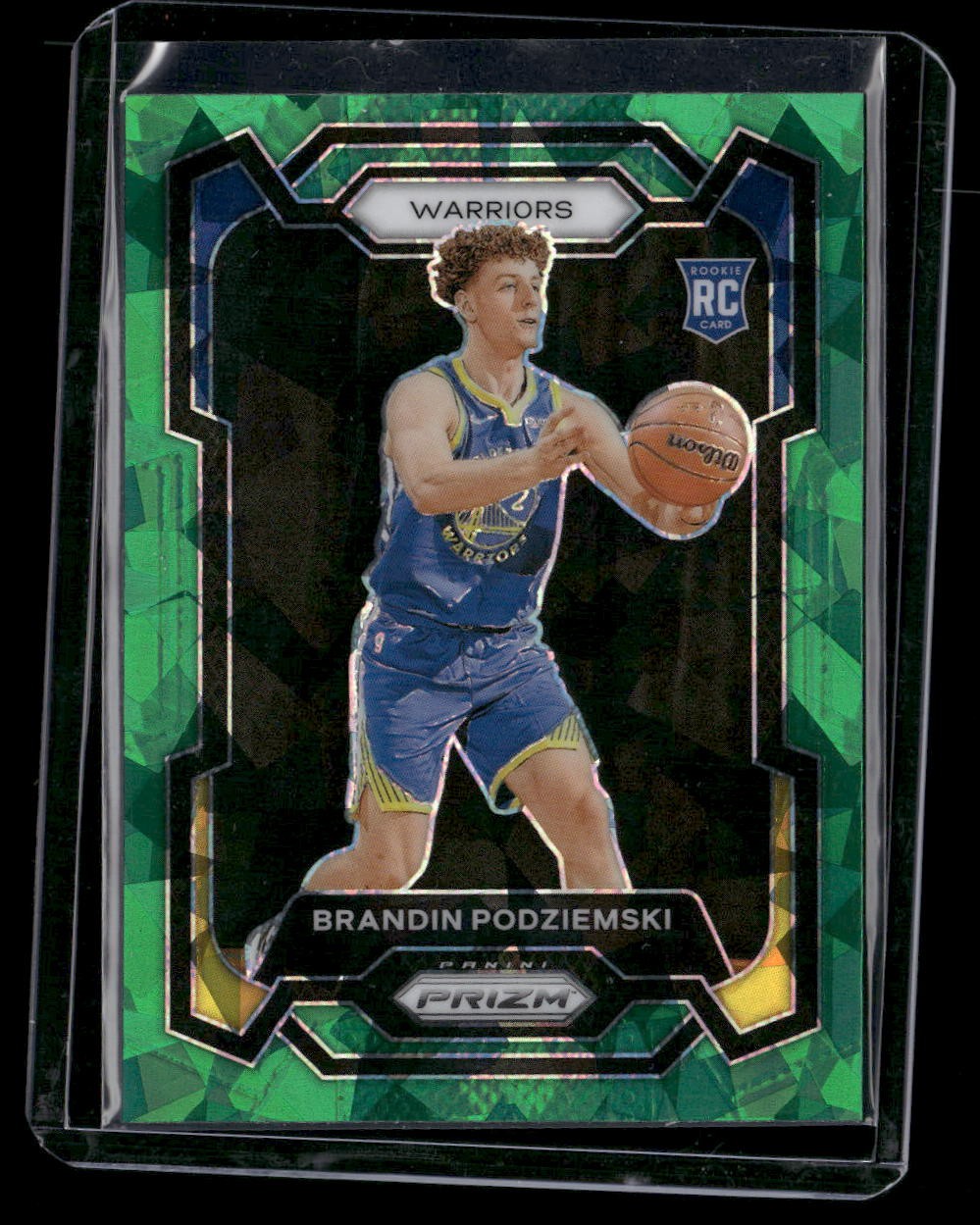 2023-24 Panini Prizm #147 Brandin Podziemski Prizms Green Ice Rookie Rc