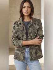 Sanctuary Women's Camouflage Mid-Length Lightweight Jacket Green - Size L
