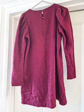 Zara womens Purple  A-Line Jersey Dress Round Neck Puff Sleeve