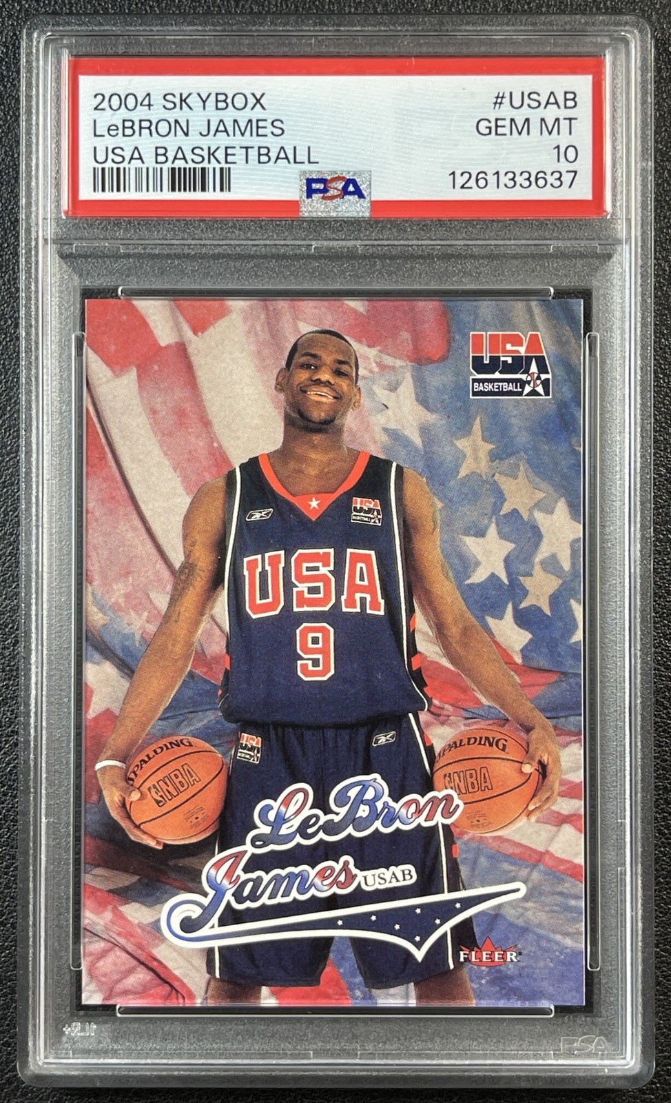 LEBRON JAMES PSA 10 2004-05 FLEER SKYBOX USA BASKETBALL #NNO 2ND YEAR 637