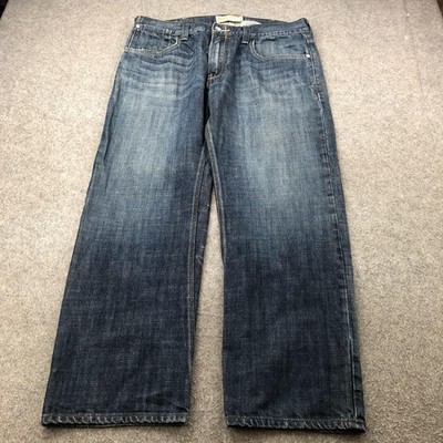 Levis Slim Straight Jeans Mens 38x30 Blue Medium Wash Distressed Denim Cambodia