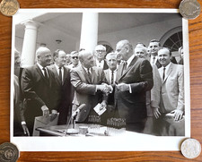 1965 Lyndon B Johnson HUD Bill Signing Robert Weaver | Original Vintage Photo