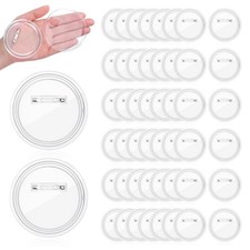 50 PCS Clear Acrylic Blank Button Pins Badge Maker Kit Easy Assembly 3 Inch