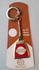 Vintage TOYOTA Car Key FOB Keychain On Card 18k Finish TOYO JDM Japan NOS RARE