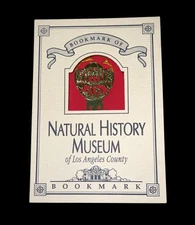 Vintage 1989 Natural History Museum LA 24KT Gold Bookmark w/ Card & Info