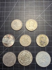 8x World Silver Coins Colombia USA 1964 Britain Mexico 