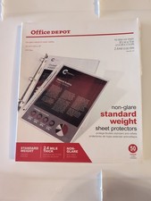 Office Depot Standard Weight Sheet Protectors 8 1/2" x 11" Non-Glare 50 Ct NEW