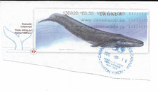 Canada scott #2405 Blue Whale cancelled $10,00 Partial ENVELOPE