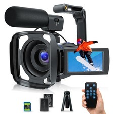 5K Video Camera Camcorder 64MP Vlogging for YouTube with 16X Zoom Black