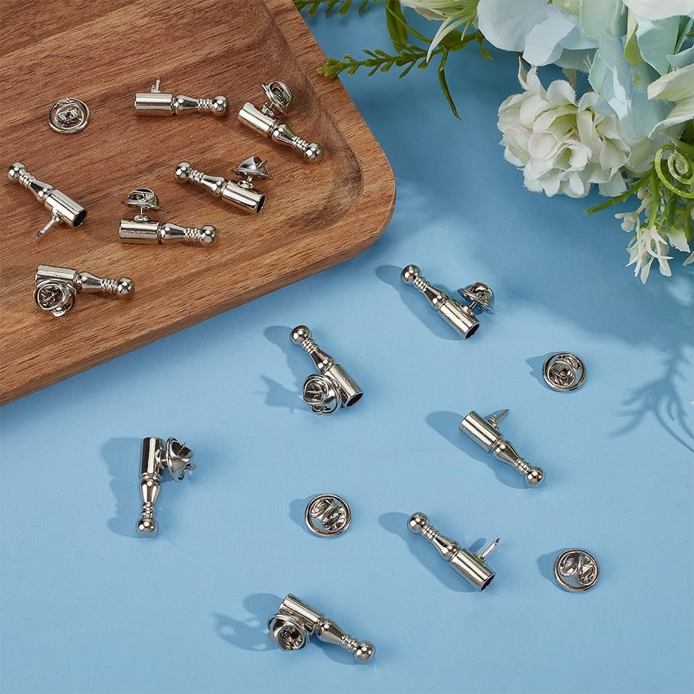 12 Pcs Silver Brooch Base Brooch Clasp Pin Backs for Jewelry Making ...