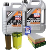 Mann Inspektionspaket 10L Liqui Moly Top Tec 5W-30 FüR VW Touareg 3.0 V6 TDI