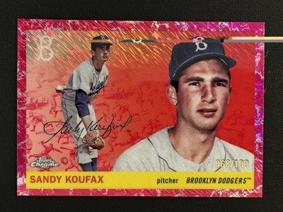 SANDY KOUFAX  2025 Topps Chrome Platinum Anniversary PINK Shimmer Refractor /100