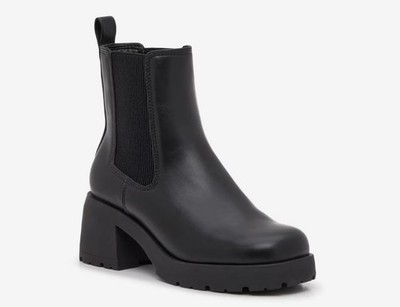 Steve Madden Brontey Chelsea Boot Women s 8.5 Black Platform Lug Sole NEW