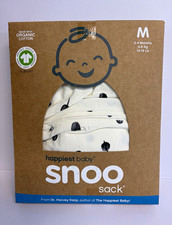 Happiest Baby SNOO Sack Organic Cotton Swaddle M 2-4 Months White/Black 12-18 lb