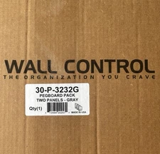 Wall Control - Two Gray 32-Inch Tall x 16-Inch Wide Metal Pegboard Wall Panels
