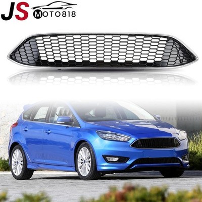 Kühlergrill Für Ford Focus MK3 2015-2018 Frontgrill Vorne in Glänz Schwarz