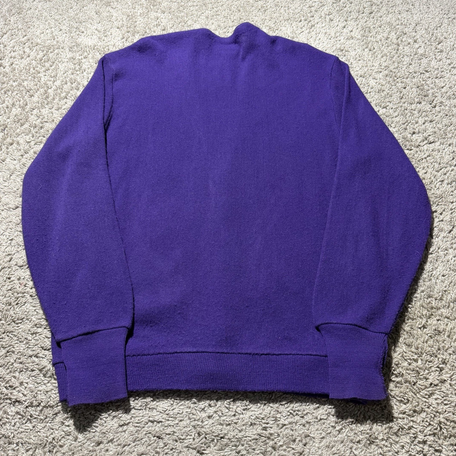 True Vintage IZOD Lacoste Knit Cardigan Men’s L V-Neck Purple 1970s 80s Sweater thumbnail 8