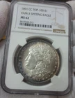 1891-CC Morgan Dollar Top-100 VAM-3 Spitting Eagle NGC MS62