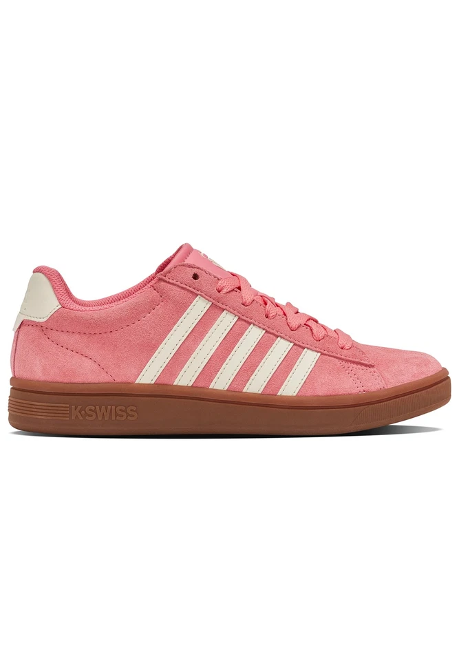 K-Swiss Court Tiebreak II SDE Femmes Cuir Baskets Chaussures 99492-624-M Rose - Photo 1/4