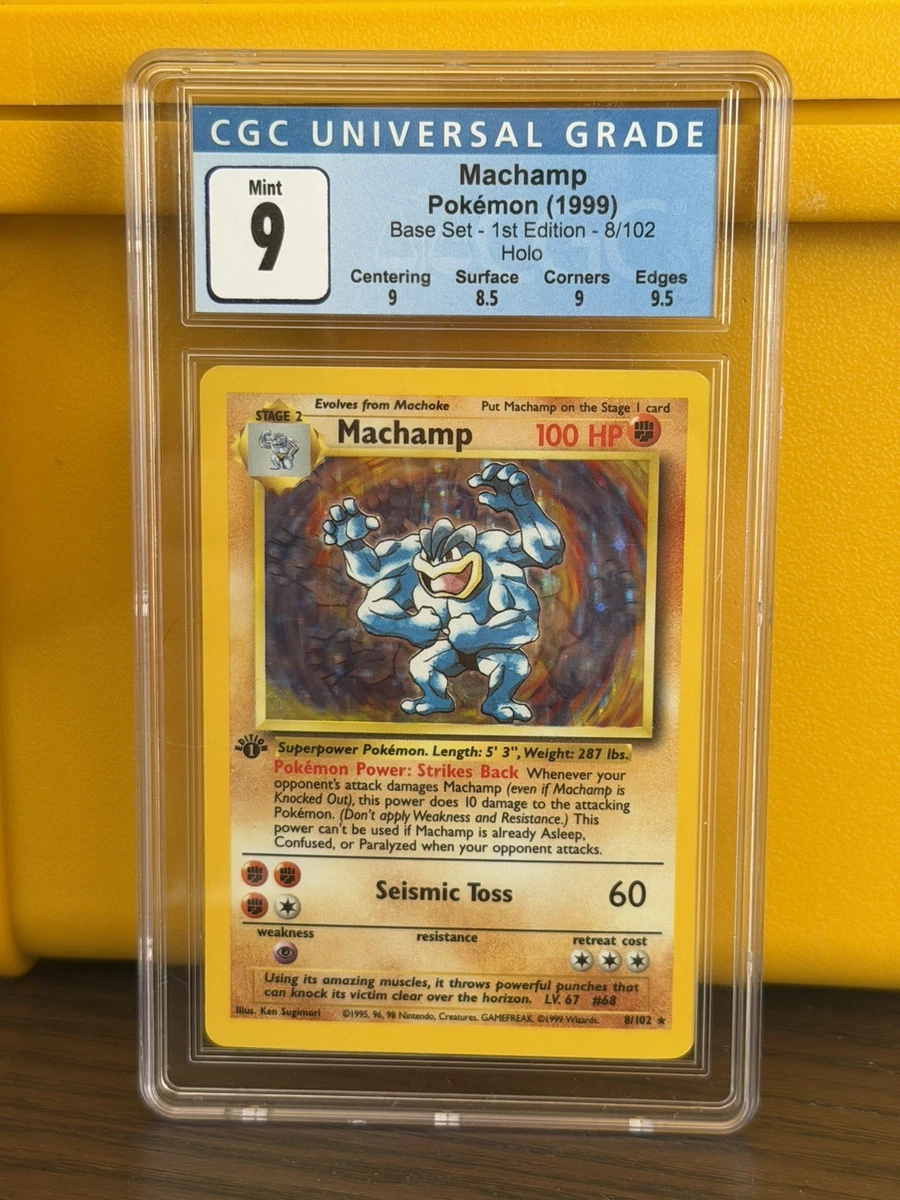 Pokémon TCG Base Set Machamp Grade 9 Individual Collectible Card