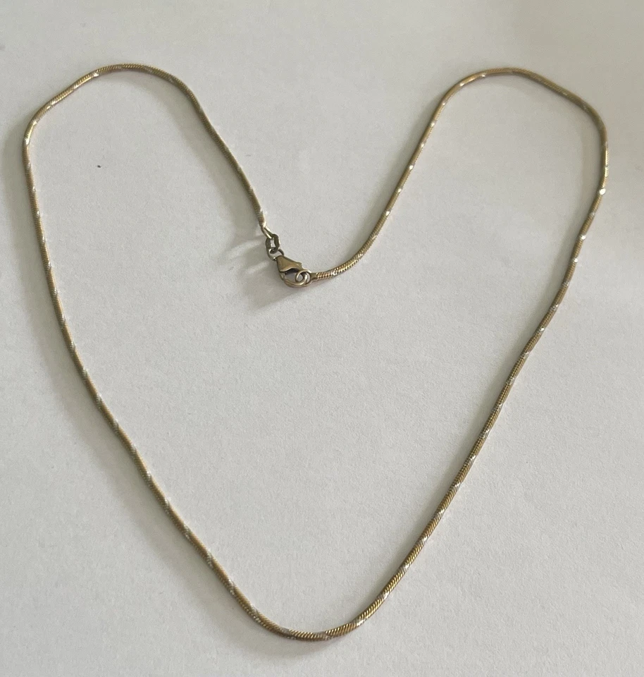 Goldkette Halskette, 333, 8 Karat, Schlangenkette, Bicolor, 45 cm, 7 g - Bild 2 von 4