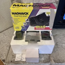 Magnavox AZ6833 Bass Boast Portable CD Player 2 Speakers Adapter Vintage