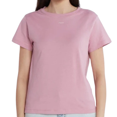 Pinko Damen T-Shirt Basic Rosa Baumwolle Rundhalsausschnitt