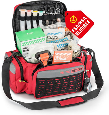 First Responder First Aid Kit Fully-Stocked EMT Bag, Professional EMT/EMS Trauma